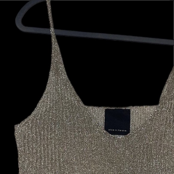 White Gold Mesh Crop Top - Picture 3 of 6